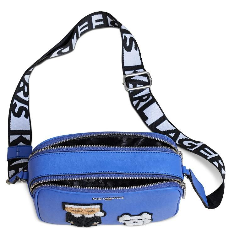Instock Karl Lagerfeld Maybelle Crossbody Blue Furry Camera Bag