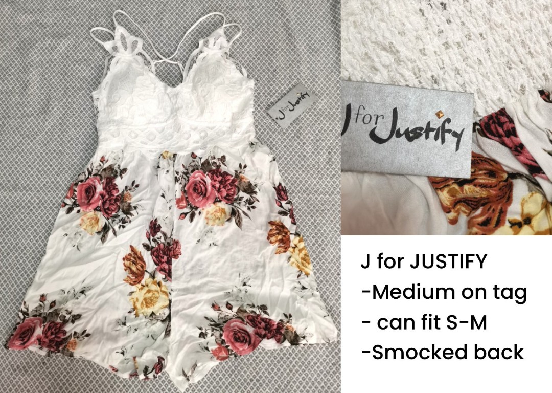 J for JUSTIFY floral lace sexy romper ...