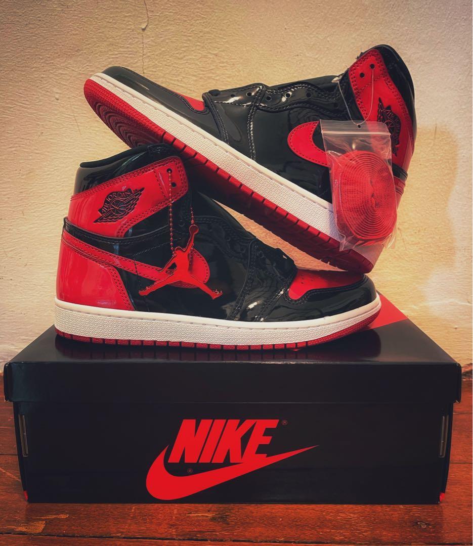 Jordan 1 Retro High Patent Bred US 8.5 EU42 in Deadstock