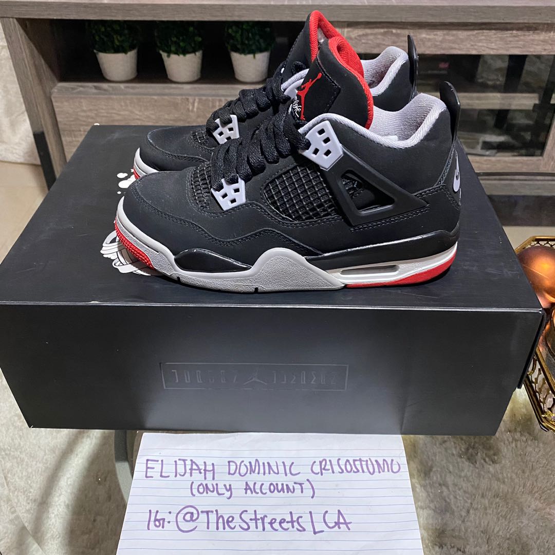 Jordan 4 Bred GS Men s Fashion Footwear Sneakers on Carousell
