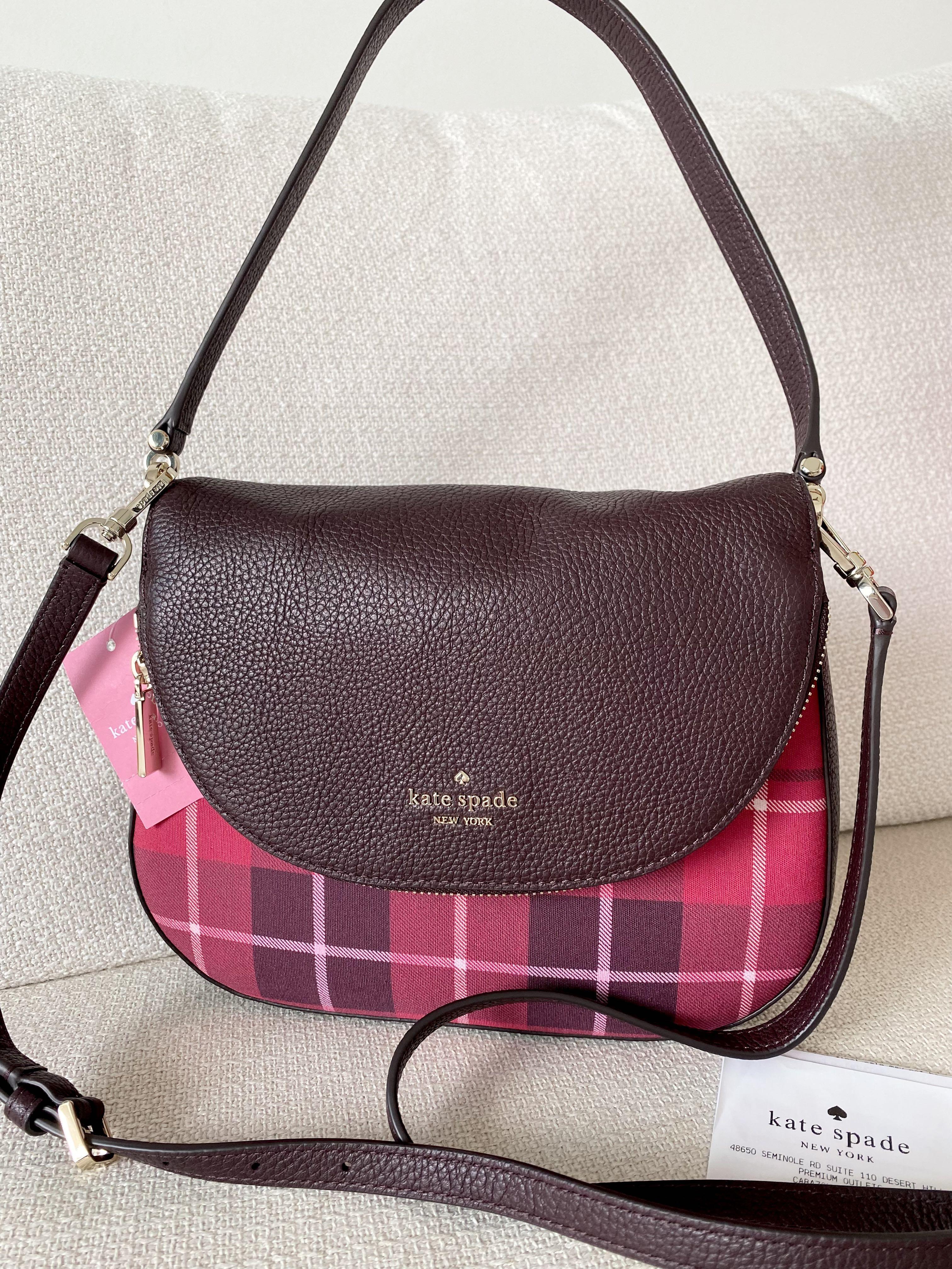 Kate Spade Leila Plaid Medium Flap Shoulder 