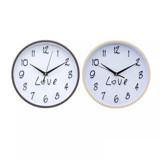 L357 FREE SHIPPING Simple Wall Clock 10 Inch LOVE (Gray or Cream)