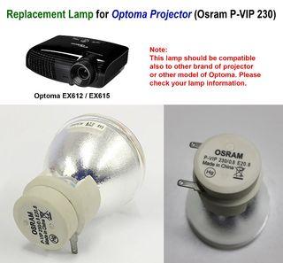 Lamp Replacement for Optoma Projector (OSRAM 230)