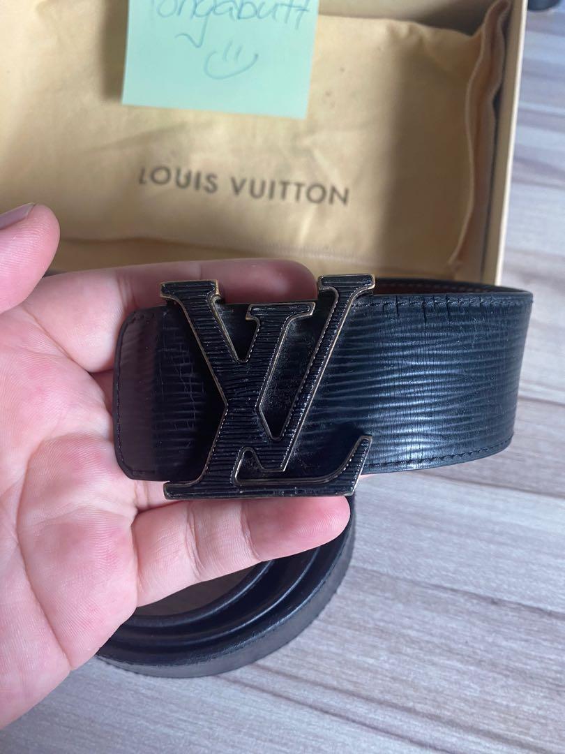 Louis Vuitton Silver Leather Cursive Script Belt 80CM Louis Vuitton