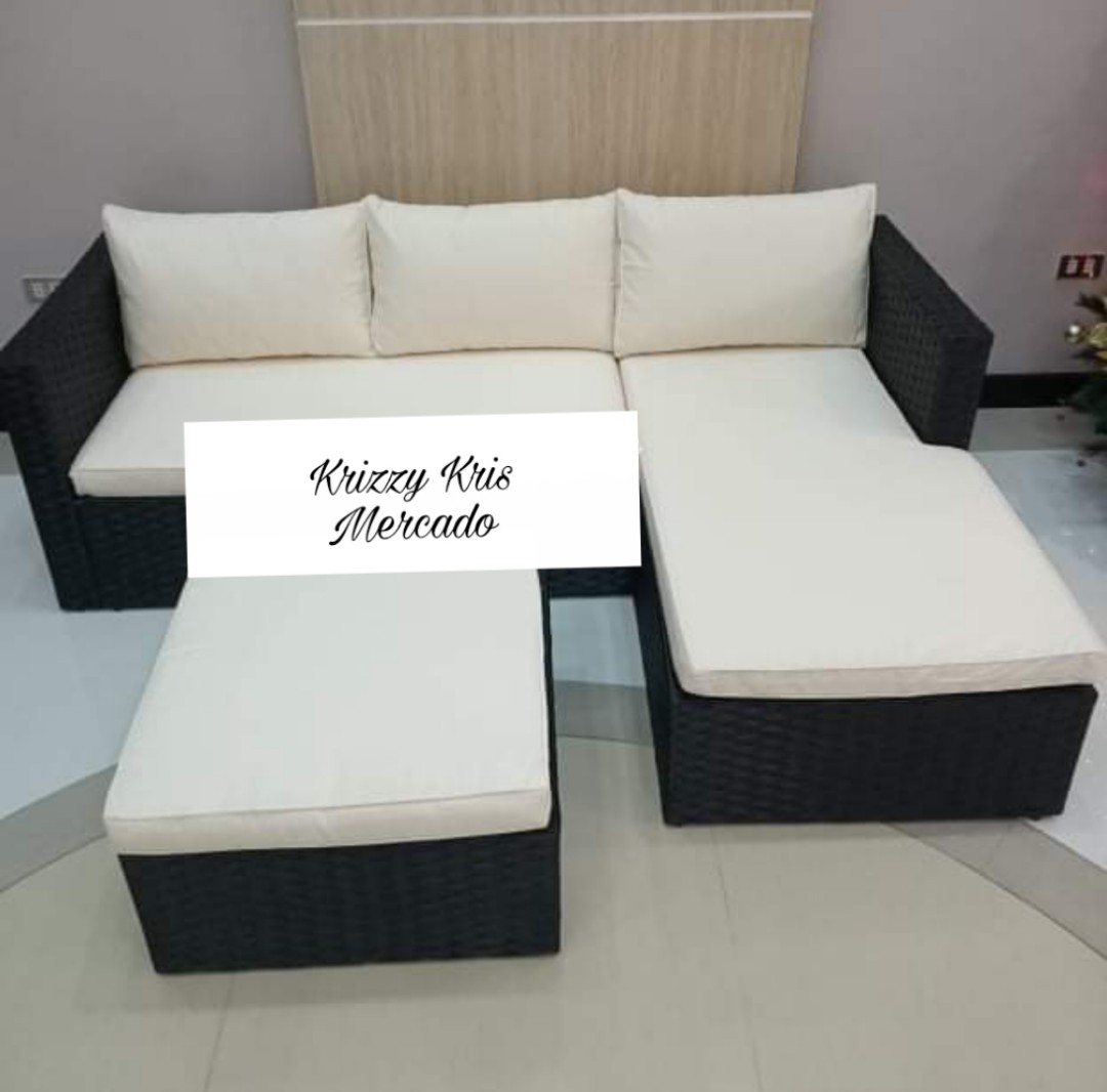 Ltype Sofa Synthetic Rattan, Furniture & Home Living, Furniture, Sofas