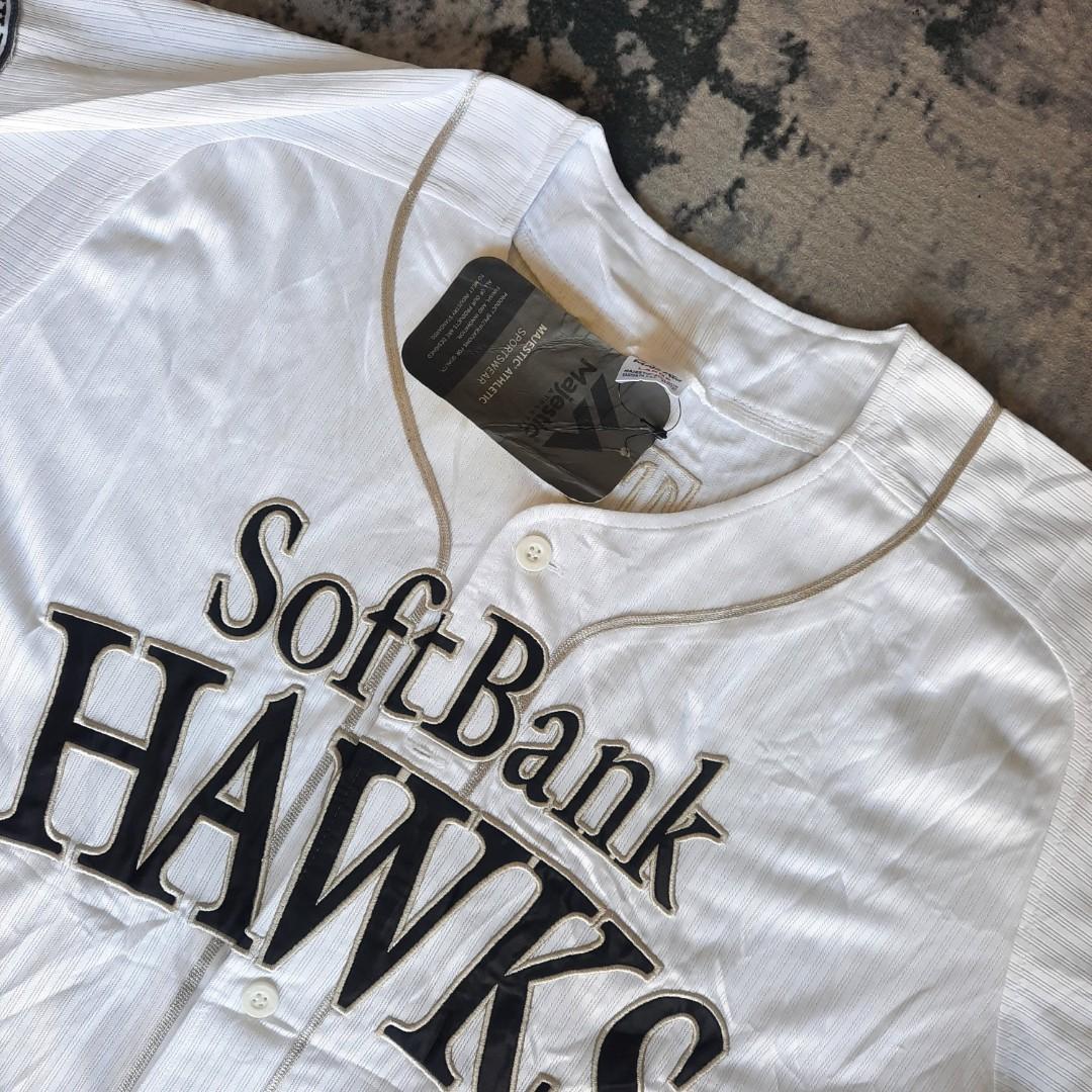 NPB Fukuoka Softbank Hawks JAPAN BASEBALL HOME JERSEY WHITE SZ. L Majestic