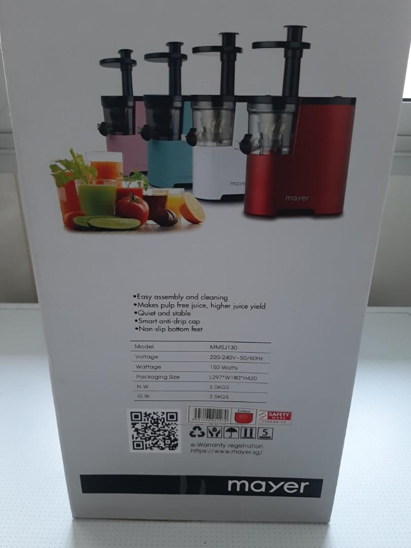 Mayer Slow Juicer, TV & Home Appliances, Kitchen Appliances, Juicers