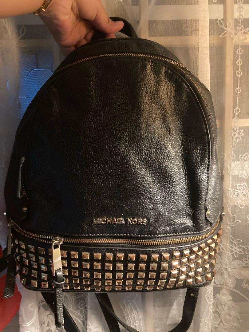 Michael Kors Rhea Studded Leather Backpack, Women's Fashion, Bags &  Wallets, Purses & Pouches on Carousell