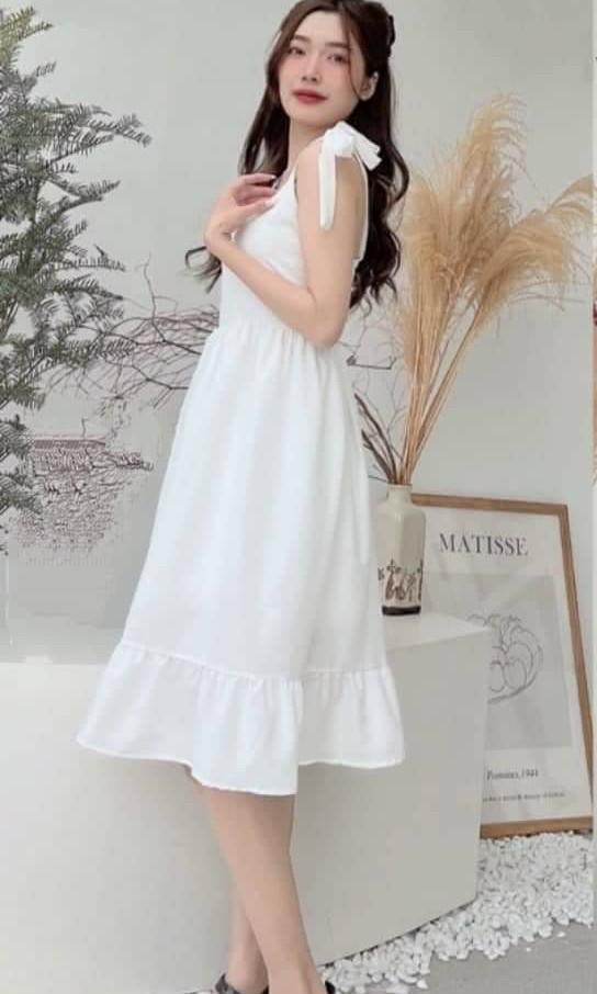 Dress with white rubber shoes discount