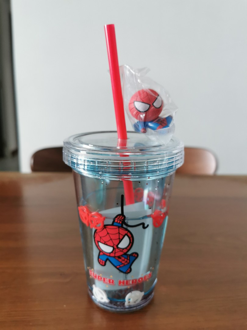 Miniso Spiderman Cup, Furniture & Home Living, Kitchenware & Tableware,  Water Bottles & Tumblers on Carousell
