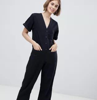 Monki denim cheap playsuit