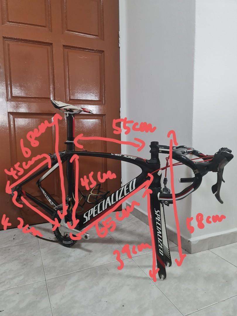 Specialized Venge Bike Frame (Category: Bicycles) located in Singapore. Submitted by vpbt_ (Listing ID 1135888055, Image 2). Description: 🌼MOVING OUT SALES🌼 Specialized Venge Frame Full carbon frame Top tube 55cm Down tube 75cm Other parts do change them due to rust, kept the bike indoors without using it so frame is in very good condition. Frame in good condition, no cracks no issue. Letting it go cheap. Self collect or arrange delivery (deliv