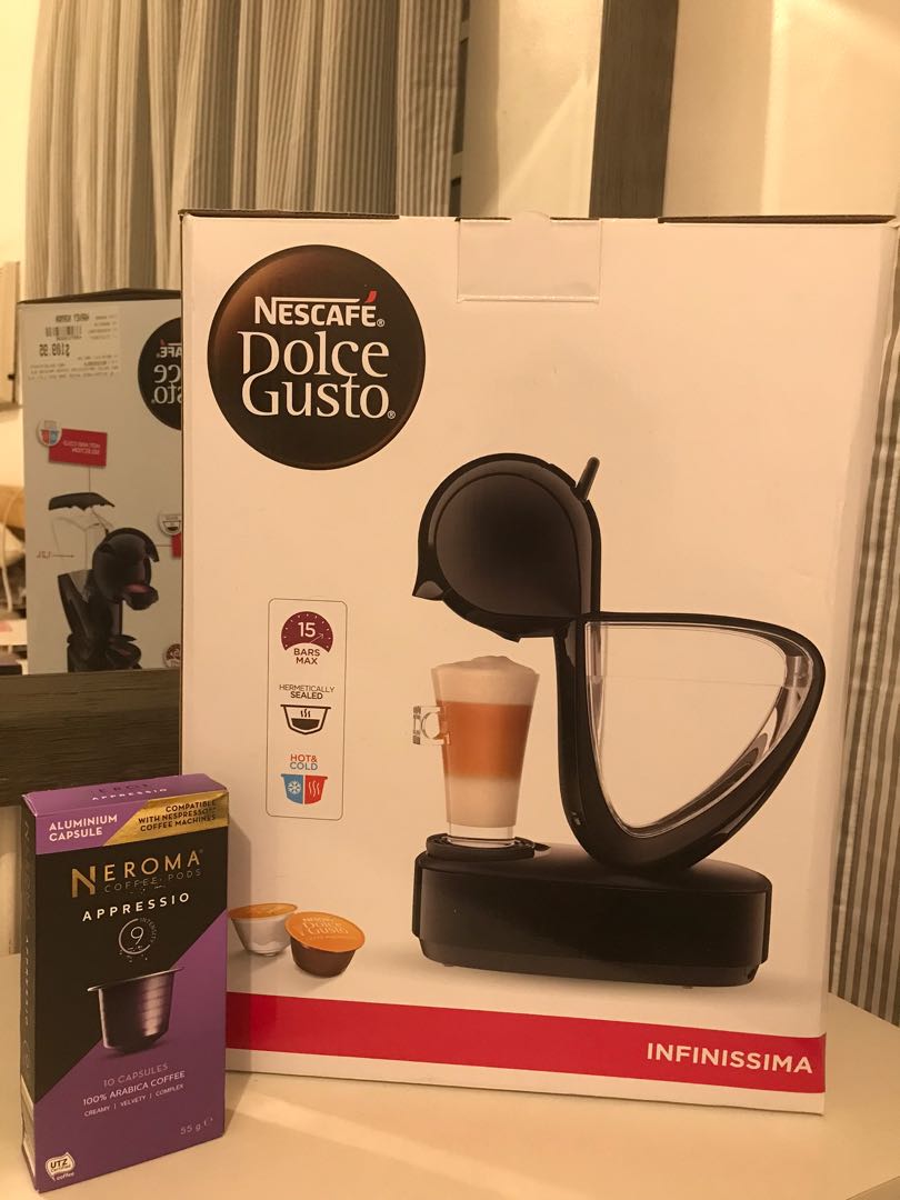 Nescafe Dolce Gusto Infinissima Coffee Machine with free pods, TV