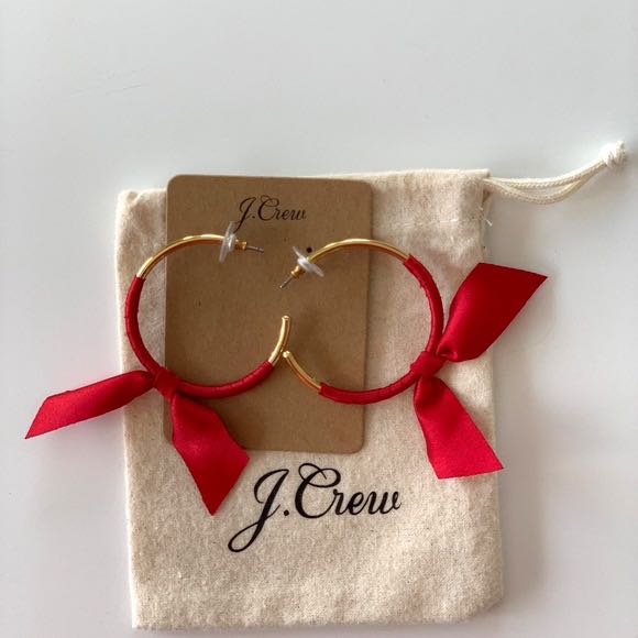 J crew ribbon wrapped hoop earrings new arrivals