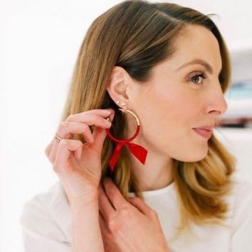 New J Crew Ribbon wrapped hoop earrings Carousell