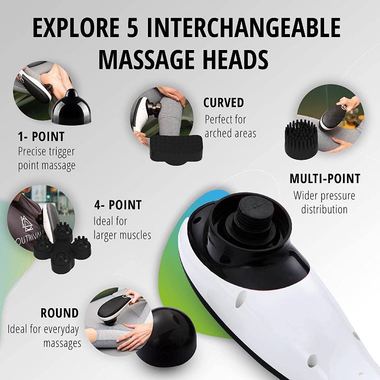 Oliver James Cordless Deep Tissue Massager Handheld Massager with 5