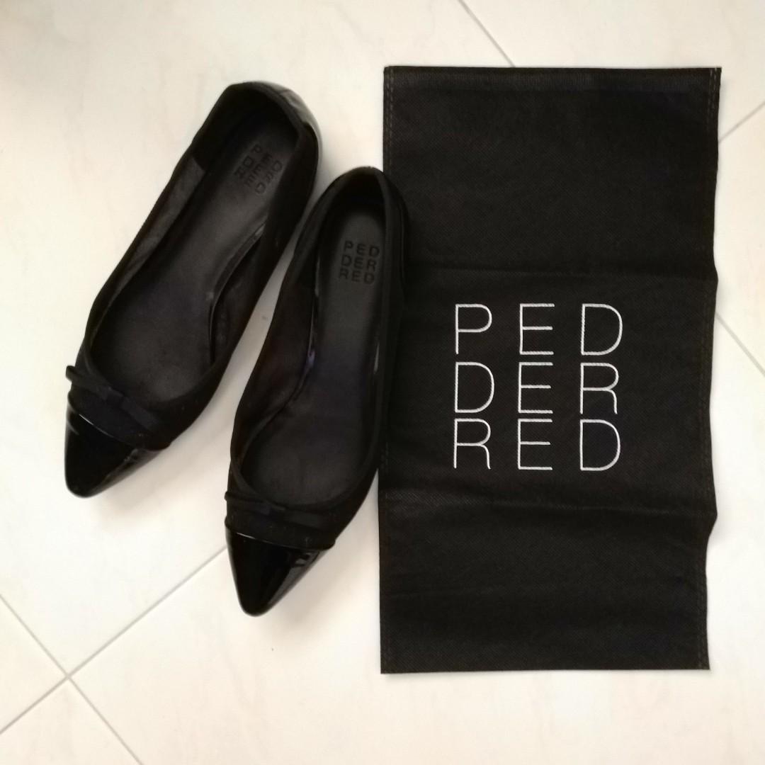Pedder Red black flats with ribbon detail Luxury Sneakers