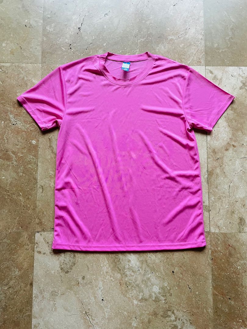 Plain Pink Dri Fit Shirt Women s Fashion Activewear on Carousell