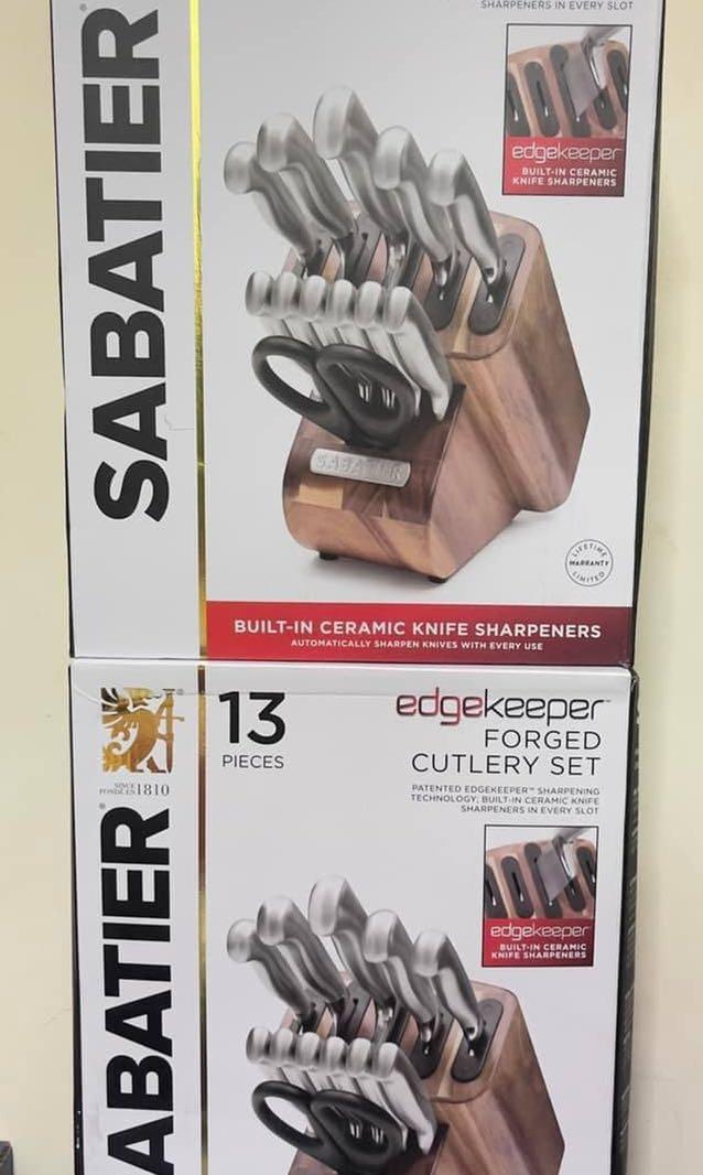 Sabatier Stainless Steel Knife Block Set with Edgekeeper, 13-pc
