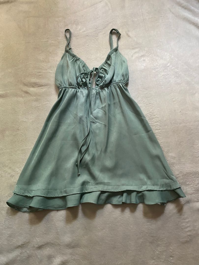 Sage Green Babydoll Dress | Mini Dress, Women's Fashion, Dresses & Sets ...