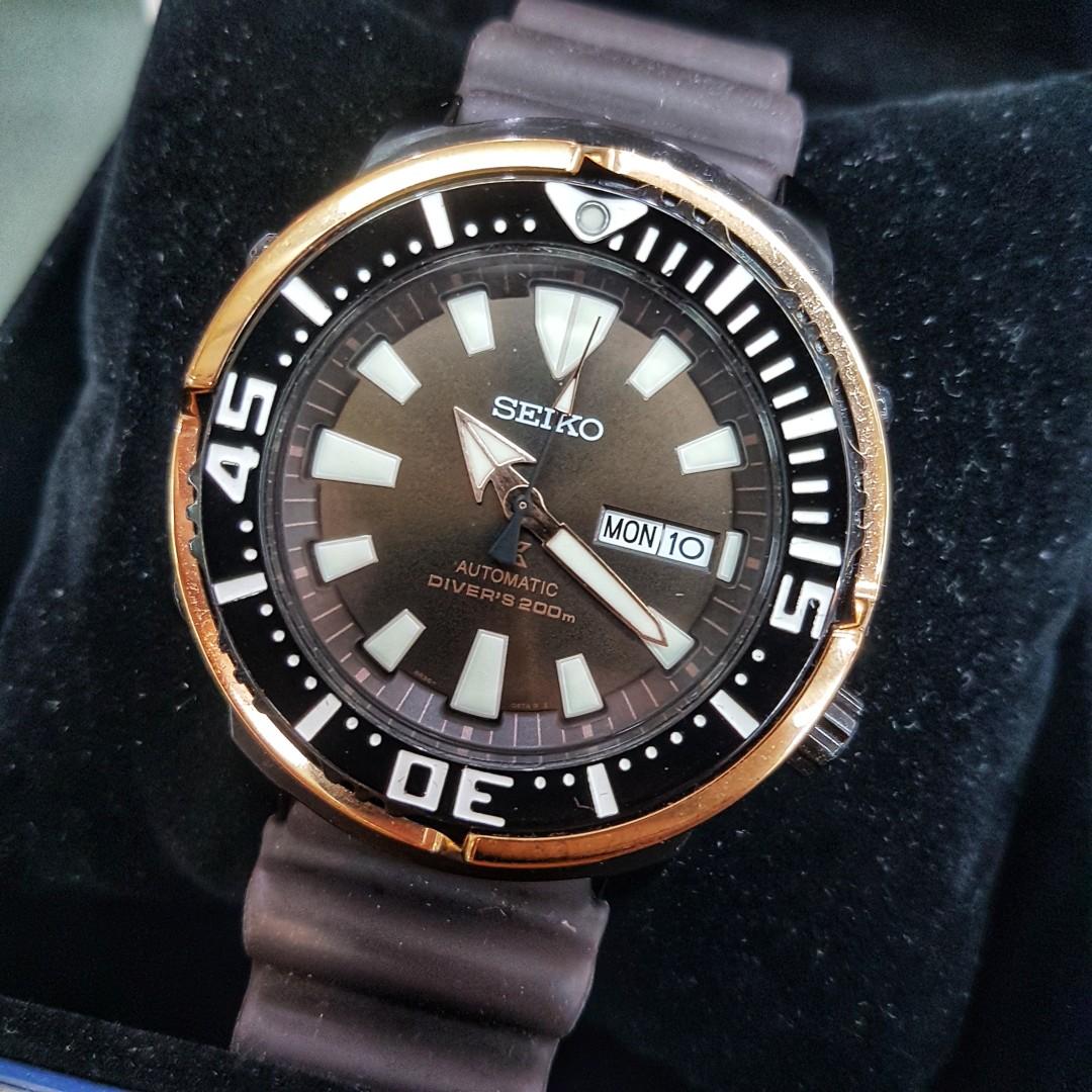 Seiko baby tuna black gold hot sale
