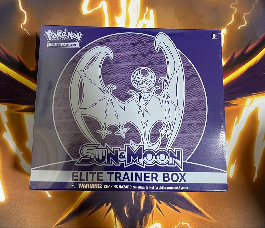 Sealed Sun Moon Base Elite Trainer Box Etb Lunala Art Pokemon Tcg English Hobbies Toys Toys Games On Carousell