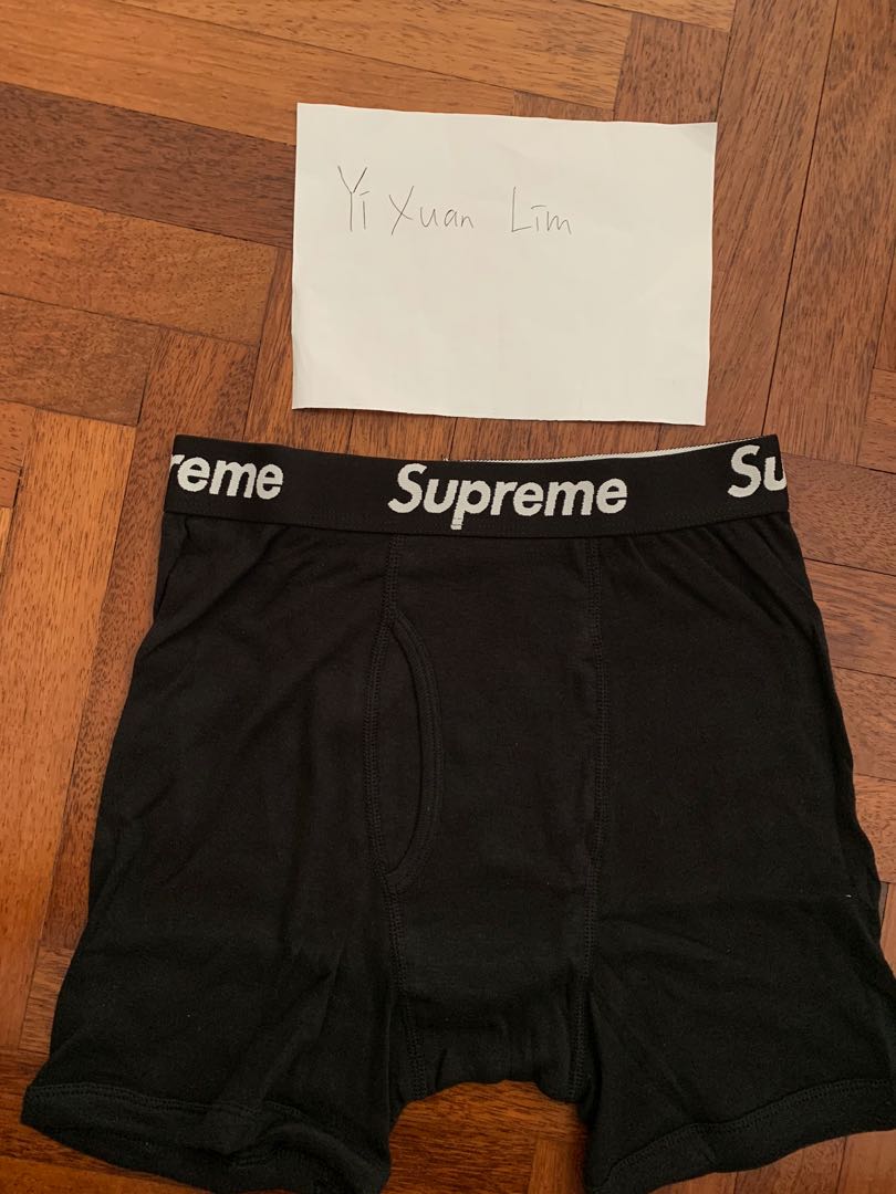 Supreme black Hanes boxer original, Men's Fashion, Bottoms, New