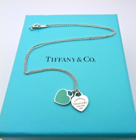 Tiffany and co green heart necklace Clearance