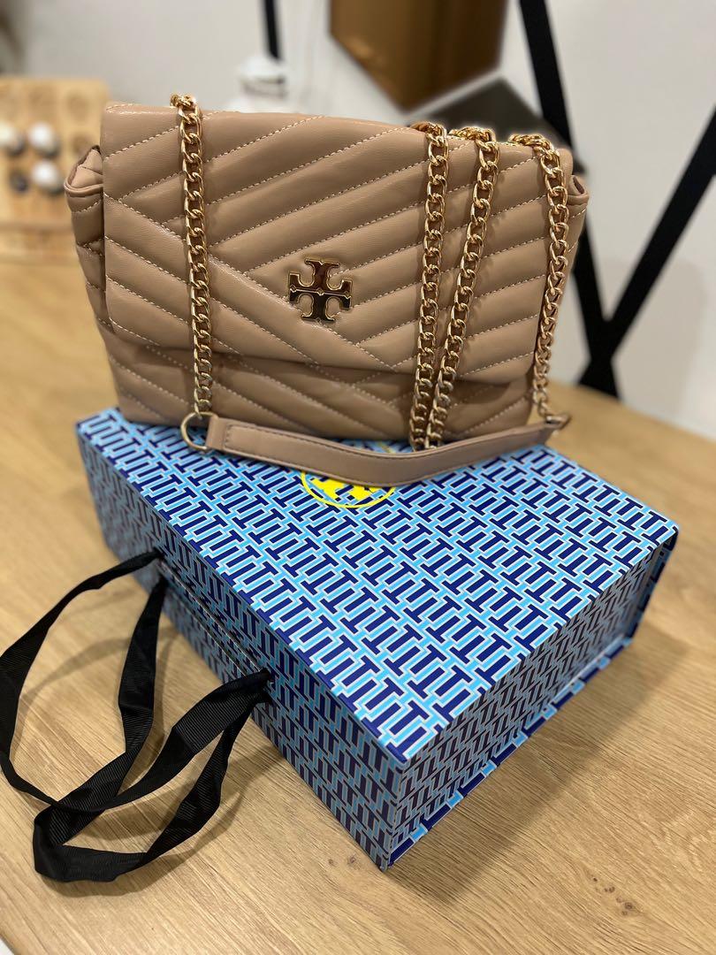 TORY BURCH SLING BAG IN KHAKIS TORY BURCH NUDE