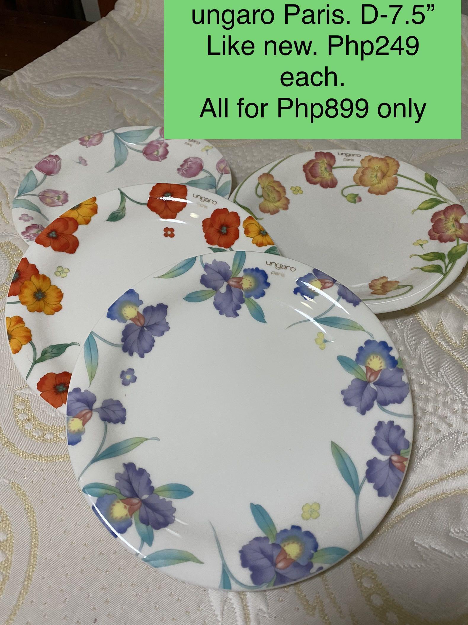 ungaro Plates (Category: Coffee & Tea Tableware) located in Quezon City. Submitted by zarayurivan (Listing ID 1137016754, Image 1). Description: .