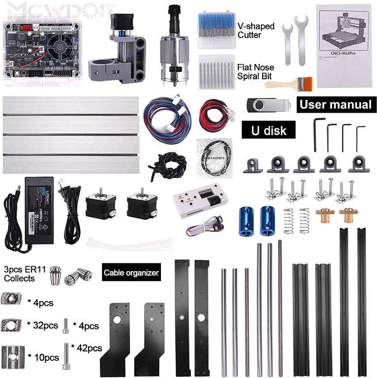Upgraded Version 3018 Pro CNC Router Kit, mcwdoit GRBL Control 3 Axis ...