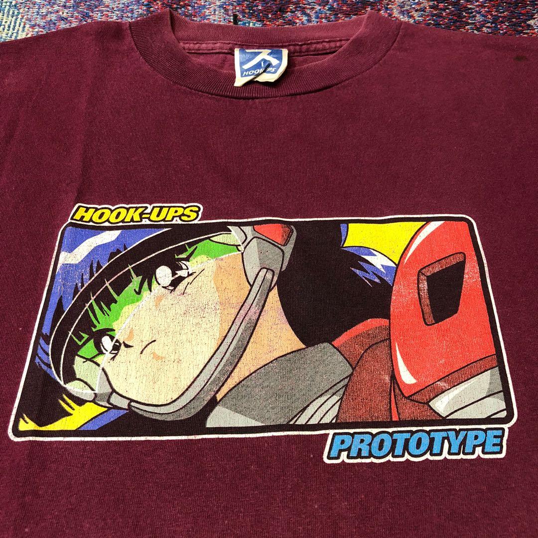 Pre-owned Hook Ups Vintage 90's Anime Graphic T Shirt Single