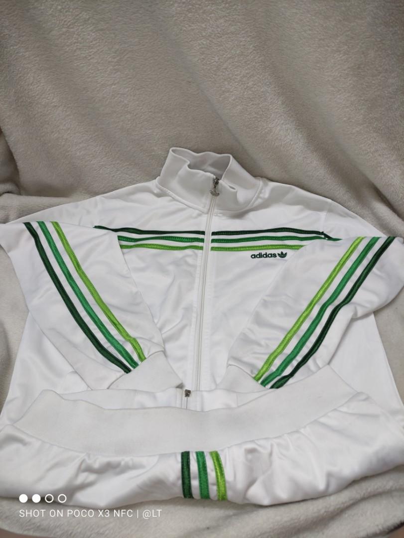 Adidas white deals green