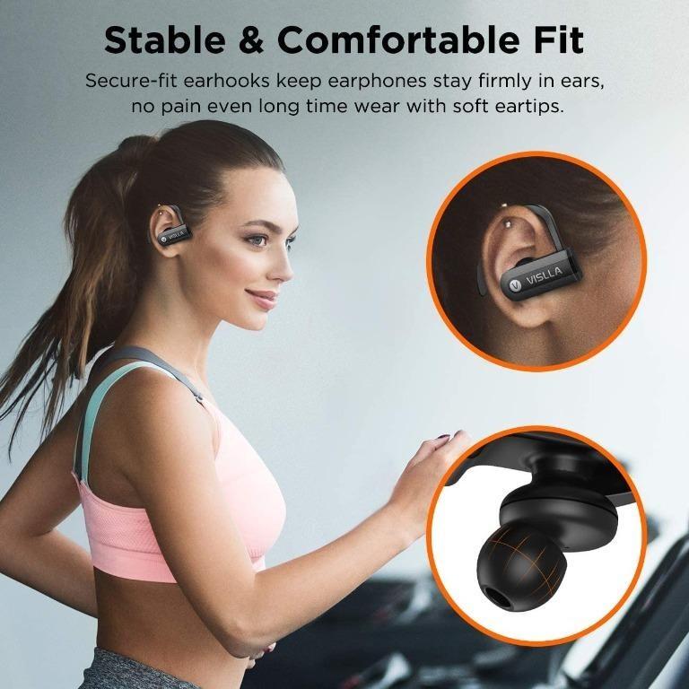 Vislla 5.0 Bluetooth Sport Headphones Stereo Bass Sound Audio Earphones on Carousell