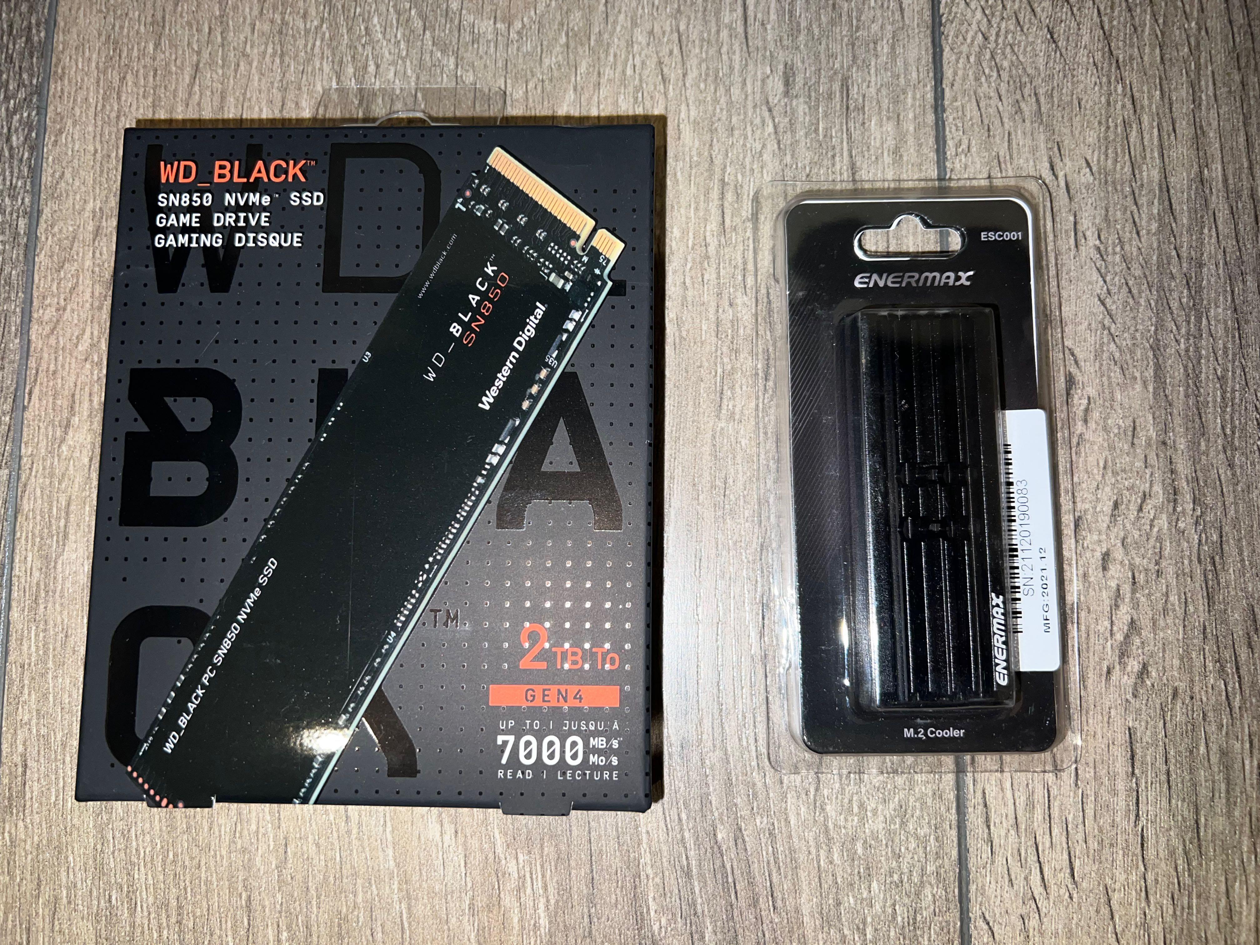 Western Digital WD Black SN850 2TB w/Enermax Cooler, Computers & Tech, Parts & Accessories, Hard