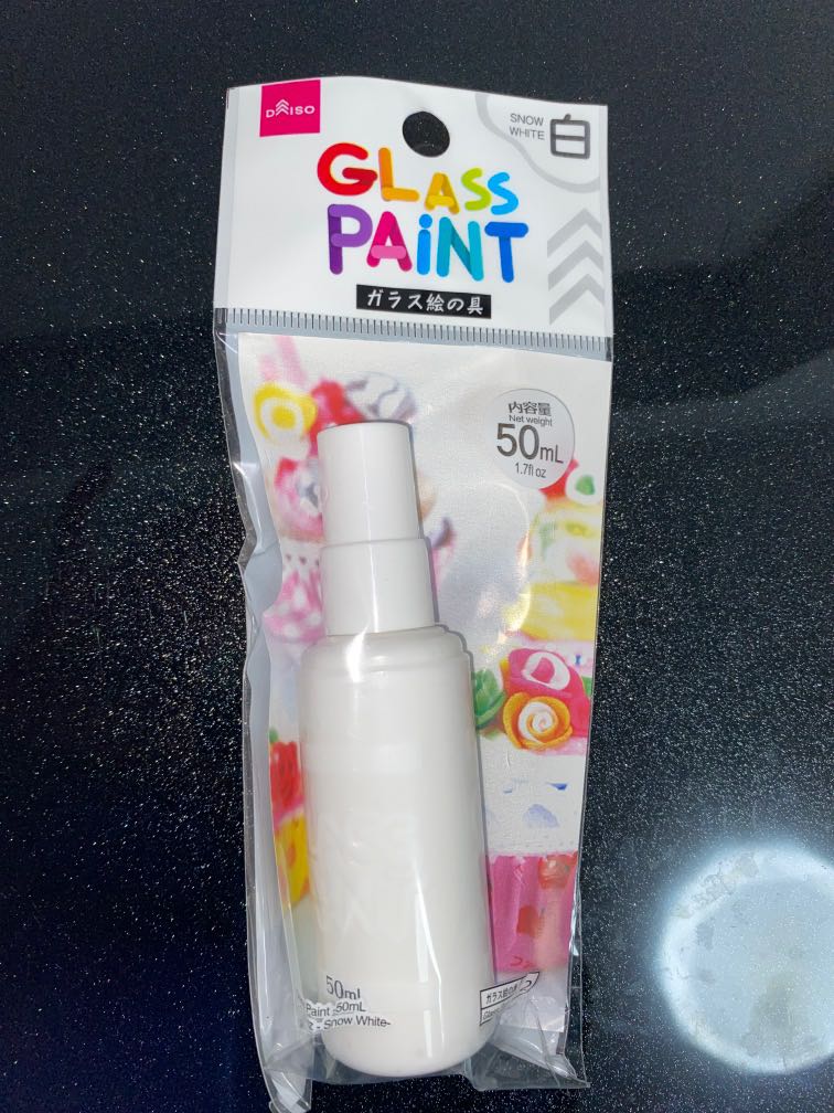 white glass paint daiso, Hobbies & Toys, Stationery & Craft, Craft Supplies & Tools on Carousell