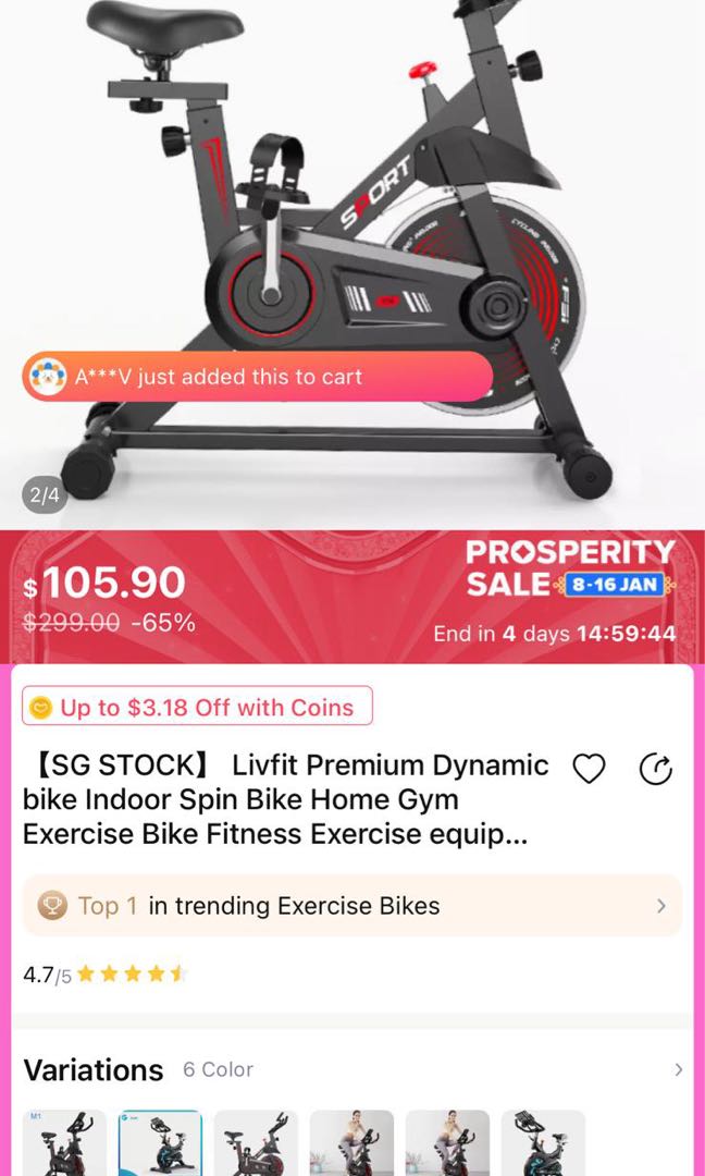 WTS Livfit Premium Dynamic O bike Indoor Spin Bike Home Gym