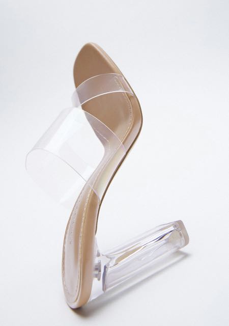 Zara vinyl transparent heels, Women's 