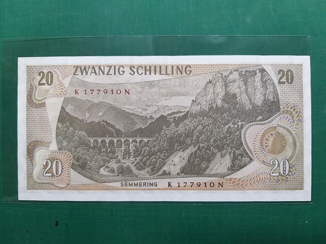 1986年{歐洲}奧地利老版20先令K177910N全新直版UNC級, 興趣及遊戲, 收藏品及紀念品, 錢幣- Carousell