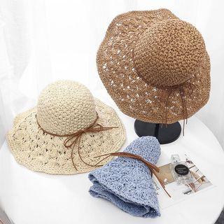 2022 Fashion woven Straw hat beach female fisherman hat summer small fresh tide wild sun hat