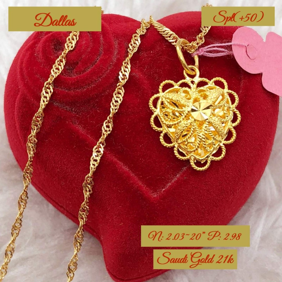 18k Saudi Gold Pawnable Legit Original Gold Necklace Set Women's Jewelry  Set Buy One Get One Gold Ring Necklace Rantai Leher Emas Korea Satu Set Necklace  Women's 18K Korean Sales Style Legit