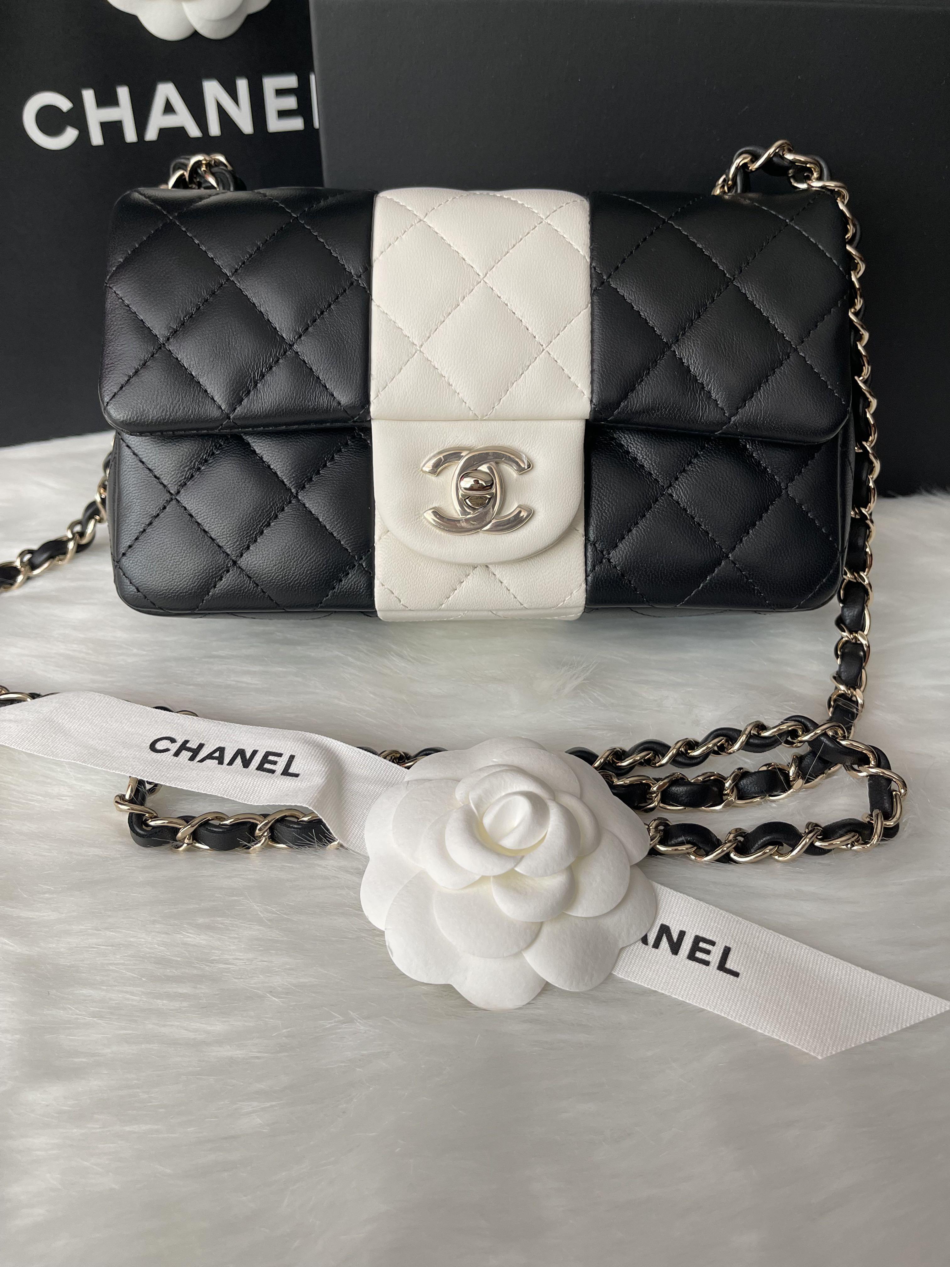 22C Panda colour Chanel Mini Rectangular , Luxury, Bags & Wallets