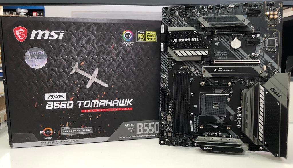 99% new MSI B550 TOMAHAWK ATX MOTHERBOARD, 電腦＆科技, 桌上電腦