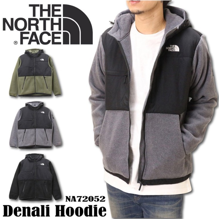 日本THE NORTH FACE 拼色FLEECE DENALI HOODIE 有帽外套, 男裝, 外套及