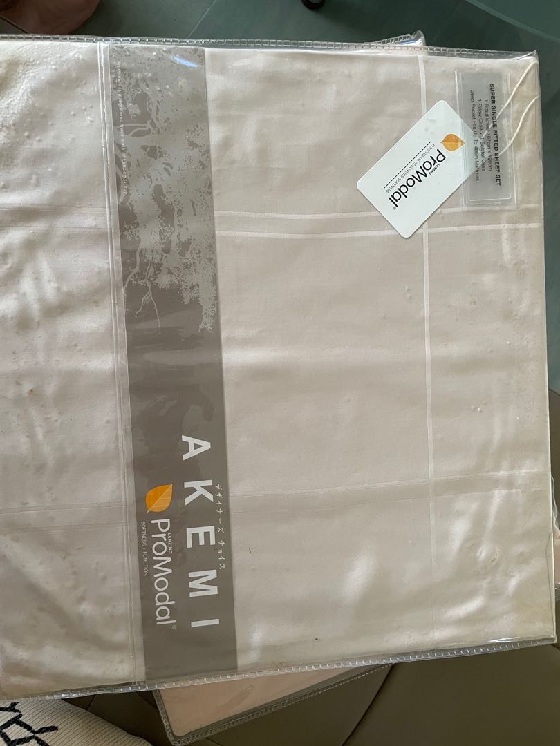 AKEMI super single bed sheet, Furniture & Home Living, Bedding & Towels
