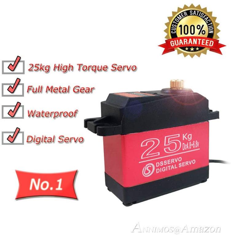 AYWHP Servomotor Digital 25KG Con Engranajes Metálicos Y 270° Para Helicópteros, Robots Y Barcos RC – Impermeable IP66