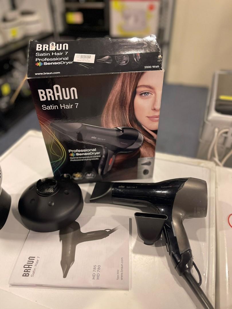 versus fax Vulkaan Braun Satin Hair 7 HD 785 Senso Care Hair Dryer with AC Motor and Diffuser,  Beauty & Personal Care, Hair on Carousell