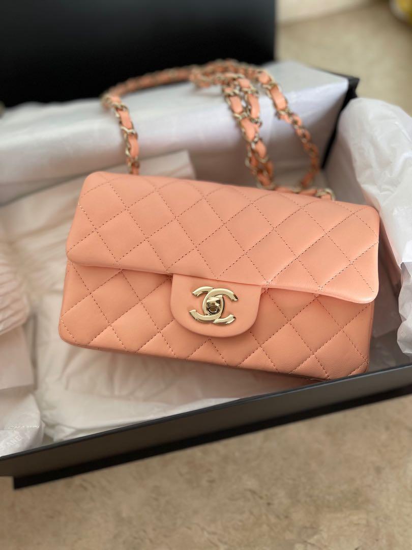 Chanel Classic Mini Rectangle, Neon Pink, Lambskin Leather, Silver  Hardware, As New in Box WA001