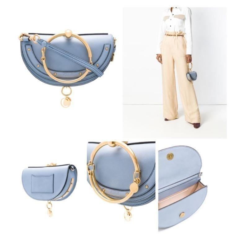 Chloe Nile Minaudiere Shoulder Bag Washed Blue Handbag Carousell