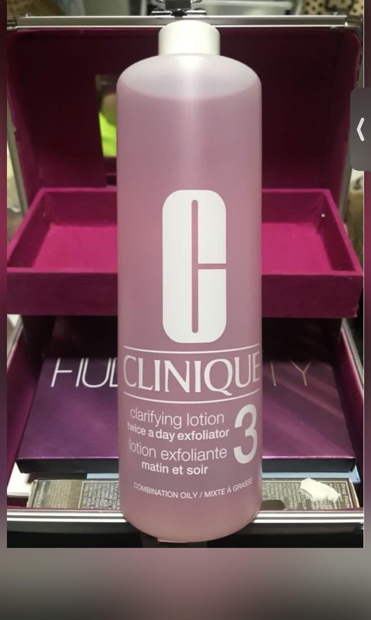 CLINIQUE CLARIFYING LOTION TWICE A DAY EXFOLIATOR (Category: Face Care) located in Manila. Submitted by makeupetc (Listing ID 1137199543, Image 1). Description: Clarifying Lotion #3 (twice a day exfoliator for oily skin) — 16.5 FL OZ/487 ML Retails for 2300 php on clinique botiques (save 250 ) **My holy grail.